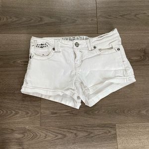 White buckle shorts, size 5/6